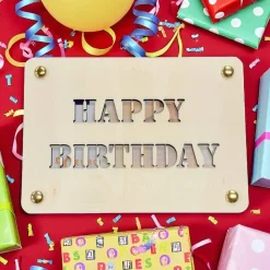 Geschenkkarten Holz „Happy Birthday