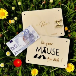 Geschenkkarten Holz „Mäuse