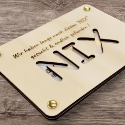 Geschenkkarten Holz „NIX" Nr. 04