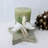 Geschenkkerze - Kerze zu Weihnachten inkl. handgemachten Betonstern und Engelsflügel