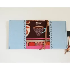 Geschenkkuvert Gutscheinkuvert Stoffkuvert Stoffumschlag Kaffee Upcycling