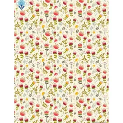 Geschenkpapier Blumentanz, 10 Papierbogen mit bunten Blumen, Blümchen und Zweigen