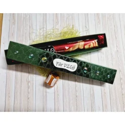 Geschenkschachtel für Schokoriegel – Handgemachte grüne Geschenkverpackung