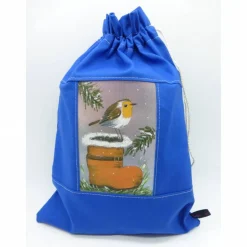 Geschenksäckchen, Nikolaus, Weihnachten, Rotkehlchen, Nikolausstiefel, Unikat hessmade