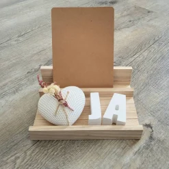 GeschenkSet *  JA * Herz * Holzverpackung * Kerzenhalter * Kerze * Hand in Hand ein Leben lang * Trockenblumen