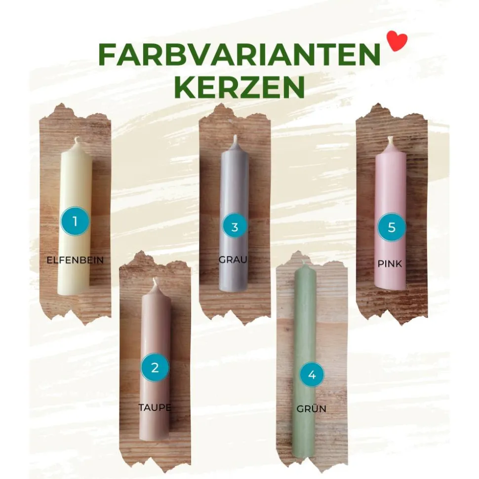 Geschenkset 1. Schultag, Einschieber mit Kerzenhalter, personalisiert & Wunschkerze in verschiedenen Farben, Schulanfang