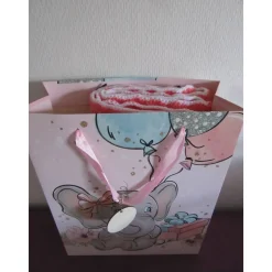 Geschenkset Baby zur Geburt - Babydecke orange