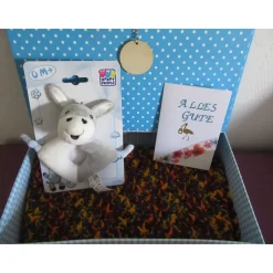 Geschenkset Geburt - Babydecke bunt mit Spielzeug