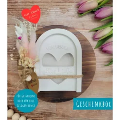 Geschenkset Geburtstag, Mitbringsel, Geschenk aus Gießmasse, Gutscheinbox, Verpackung Geldgeschenk Alles Liebe