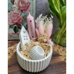 Geschenkset Geburtstag,Mitbringsel,Geschenkidee Geburtstag,Kerzenständer,Kerze mit Spruch,Muttertag,Geschenk Kollegen