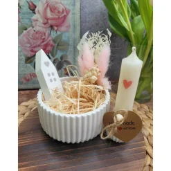 Geschenkset Geburtstag,Mitbringsel,Geschenkidee Geburtstag,Kerzenständer,Kerze mit Spruch,Muttertag,Geschenk Kollegen