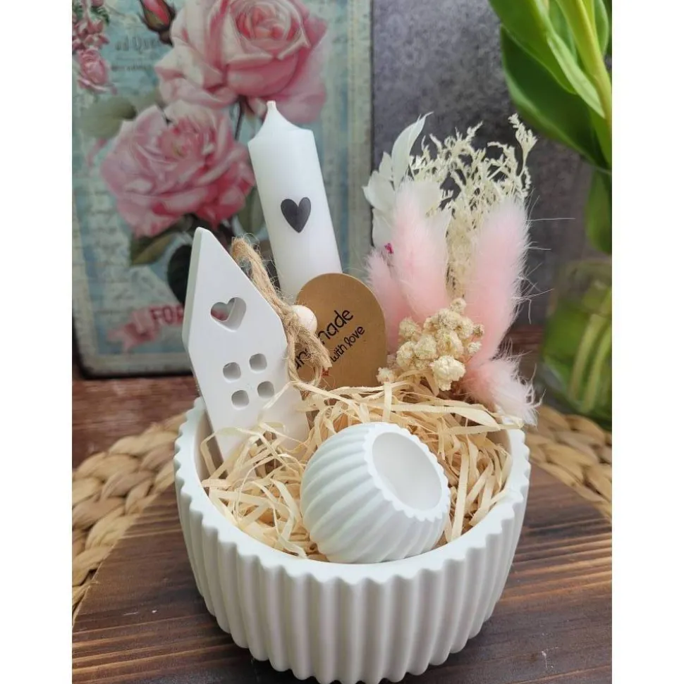 Geschenkset Geburtstag,Mitbringsel,Geschenkidee Geburtstag,Kerzenständer,Kerze mit Spruch,Muttertag,Geschenk Kollegen