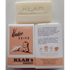 Geschenkset: Kinder Waschhandschuh "Pinguin" aus Bio-Baumwolle + Klar Kinderseife