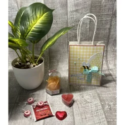 Geschenkset „kleine Auszeit“ zum Valentinstag, Muttertag, Geburtstag etc., Wellness-Tüte, Herz-Teelicht, Baderose, Tee