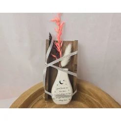 Geschenkset mit Blumenvase und Trockenblumen dekoriert