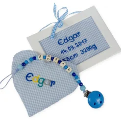 Geschenkset mit Namen Kinderzimmer best. Türschild Schnullerkette Wärmekissen - Geschenk zur Geburt Taufe Geburtstag ros