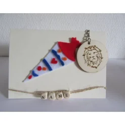 Geschenkset personalisiert - Einschulungskarte mit Schlüsselanhänger