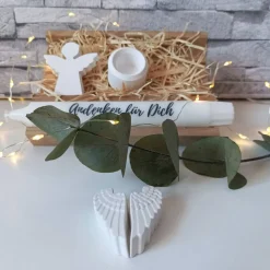 Geschenkset Trauer – Trostspendende Geschenkbox Andenken mit Kerze & Engel aus Raysin