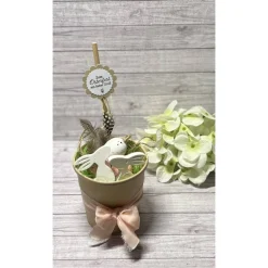 Geschenkset zu Ostern Ostergruß Osterhasen Anhänger Becher Raysin Homedeko Deko Geschenkidee Mitbringsel Handmade