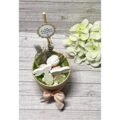 Geschenkset zu Ostern Ostergruß Osterhasen Anhänger Becher Raysin Homedeko Deko Geschenkidee Mitbringsel Handmade