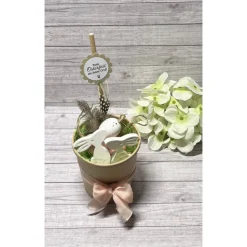 Geschenkset zu Ostern Ostergruß Osterhasen Anhänger Becher Raysin Homedeko Deko Geschenkidee Mitbringsel Handmade