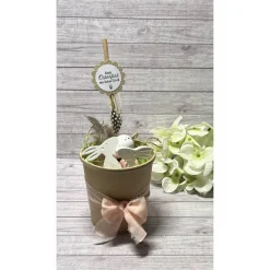 Geschenkset zu Ostern Ostergruß Osterhasen Anhänger Becher Raysin Homedeko Deko Geschenkidee Mitbringsel Handmade