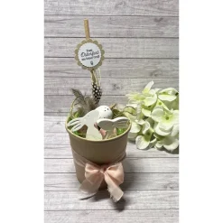 Geschenkset zu Ostern Ostergruß Osterhasen Anhänger Becher Raysin Homedeko Deko Geschenkidee Mitbringsel Handmade