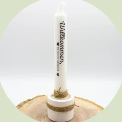 Geschenk-Set zur Geburt "Willkommen" für Jungen/Mädchen (1 Kerze) | personalisierbar | Geburt | Kerzenset