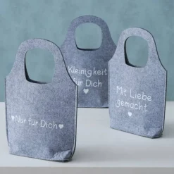 Geschenktasche Filz 3 verschiedene Sprüche Geschenktüte