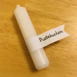 Geschenktütchen „Happy Birthday“ „Herzlichen Glückwunsch“, Betongugl weiß-bunt mit Kerze, Pustekuchen&Karte, 3 cm