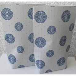 Geschenktüte Christbaumkugeln, 5 Papiertüten Weihnachten, Bodenbeutel Weihnachtskugeln mit Ornament