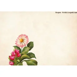 Geschenktüte Frühlingsblumen, 2 Stück Bodenbeutel-Papiertüten mit Tulpen und Gänseblümchen