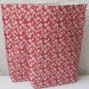Geschenktüten Blümchen auf Rot, 2 Stück geblümte Bodenbeutel-Papiertüten, Bodenbreite variabel