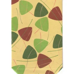 Geschenktüten Retro-Dreiecke, 5 Papiertüten, Bodenbeutel mit Grafikmuster in Grün und Rotbraun