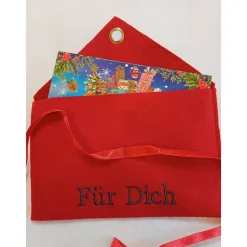 Geschenkumschlag mit Stickerei "Für Dich" Filzumschlag