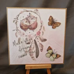 Geschenkverpackung - Eulen - Verpackung zum Geburtstag - Federn - Schmetterlinge - Geburtstag - Kraftpapier