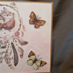 Geschenkverpackung - Eulen - Verpackung zum Geburtstag - Federn - Schmetterlinge - Geburtstag - Kraftpapier