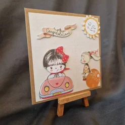 Geschenkverpackung - Verpackung zum Geburtstag - Congratulations - Mädchen - Hase - Sonne -