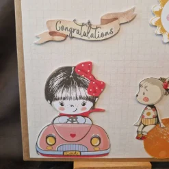 Geschenkverpackung - Verpackung zum Geburtstag - Congratulations - Mädchen - Hase - Sonne -