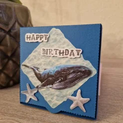 Geschenkverpackung / Wal / Seesterne / Happy Birthday / Geschenkverpackung Ozean / Wal Motiv Verpackung / Wasser-Themen