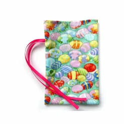 Geschenkverpackung aus Stoff Ostern Ostereier bunt Stoffbeutel Geschenksäckchen