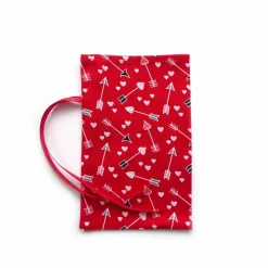 Geschenkverpackung aus Stoff rot Pfeil Herz Stoffbeutel Geschenksäckchen