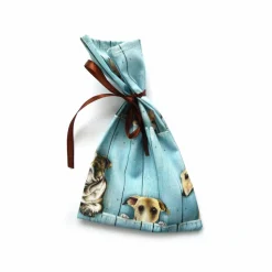 Geschenkverpackung aus Stoff mit verschiedenen Hunden Stoffbeutel Geschenksäckchen