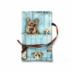 Geschenkverpackung aus Stoff mit verschiedenen Hunden Stoffbeutel Geschenksäckchen