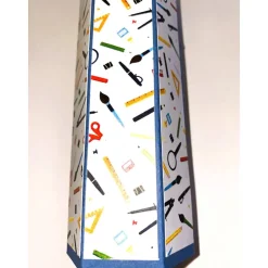 Geschenkverpackung Buntstift: Handgemachte Geschenkbox aus Karton zur Einschulung (6,2 x 22 cm)