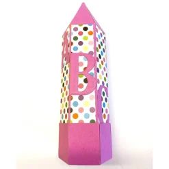 Geschenkverpackung Buntstift: Handgemachte Geschenkbox aus Karton zur Einschulung (6,2 x 22 cm)