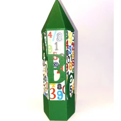 Geschenkverpackung Buntstift: Handgemachte Geschenkbox aus Karton zur Einschulung (6,2 x 22 cm)