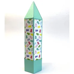 Geschenkverpackung Buntstift: Handgemachte Geschenkbox aus Karton zur Einschulung (6,2 x 22 cm)