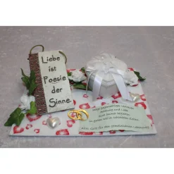 Geschenkverpackung, Geldverpackung: - Liebe ist Poesie der Sinne -