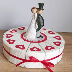 Geschenkverpackung, Hochzeitstorte aus Papier, Tortenstücke, Geldgeschenk aus der Manufaktur KarLa